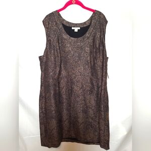 Coldwater Creek Brown Paisley Sleeveless Dress
